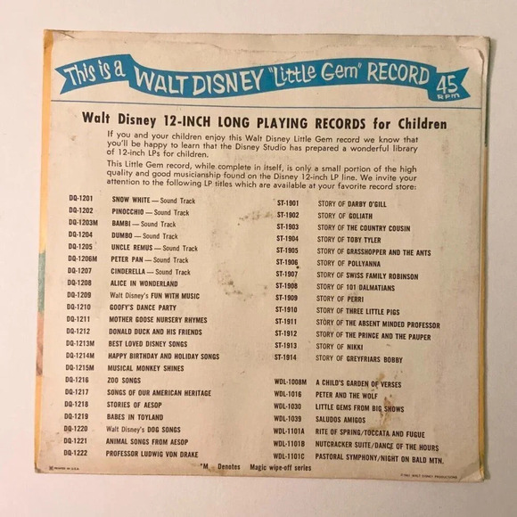 Vintage 1961 Walt Disneys The  Tortoise and the Hare 45 Record with Sleeve - Picture 12 of 14